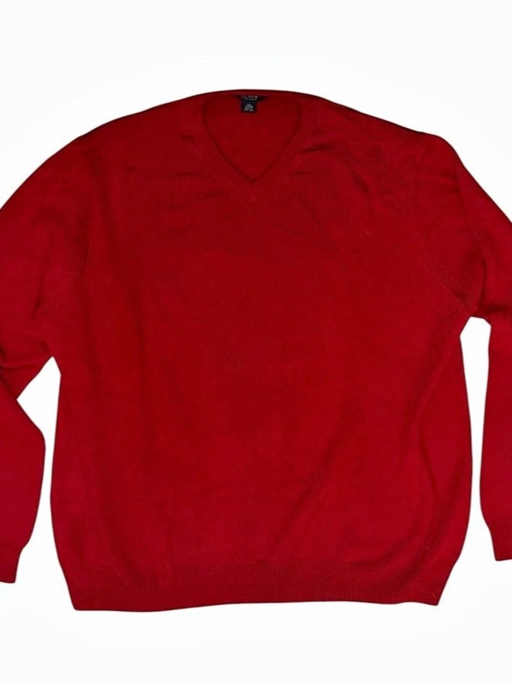 J.Crew Red 100% Cashmere V-Neck Size Large Men’s